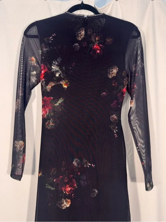 All Saints Nora Ruched Sparkle Midi Dress - Picture 6 of 9